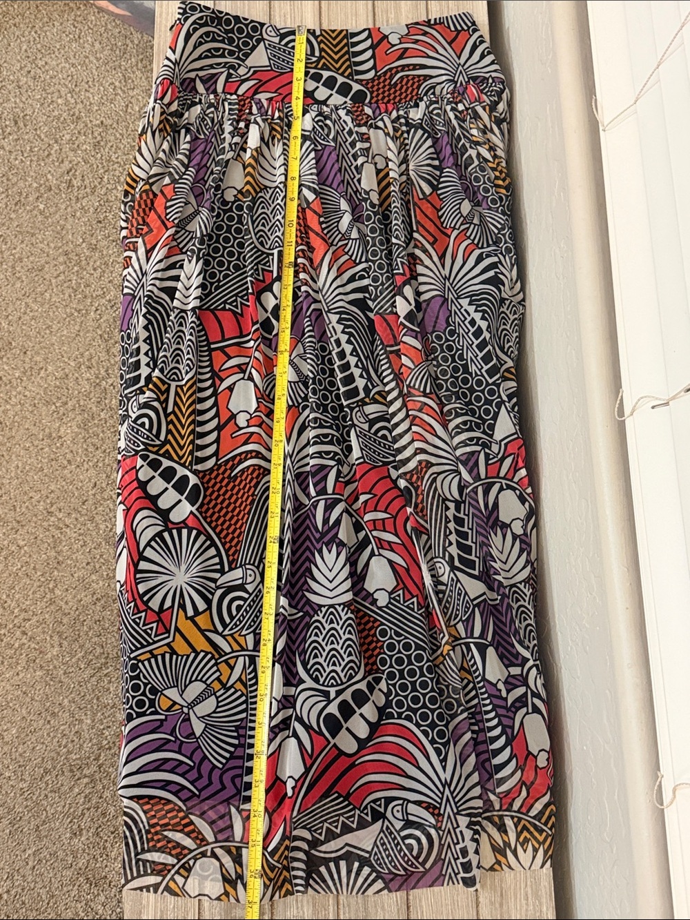 Farm Rio Anthropologie Tropical Geometric Maxi Skirt Small Colorful Boho Resort - Picture 12 of 12
